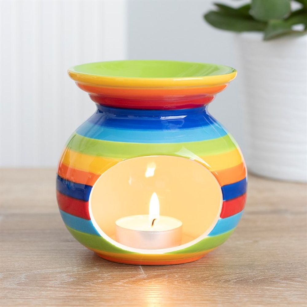 Rainbow Stripe Tea-Light Essential Oil Burner