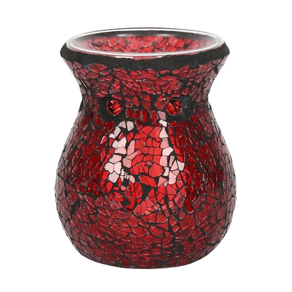 Red Glass Crackled Essential Oil Burner