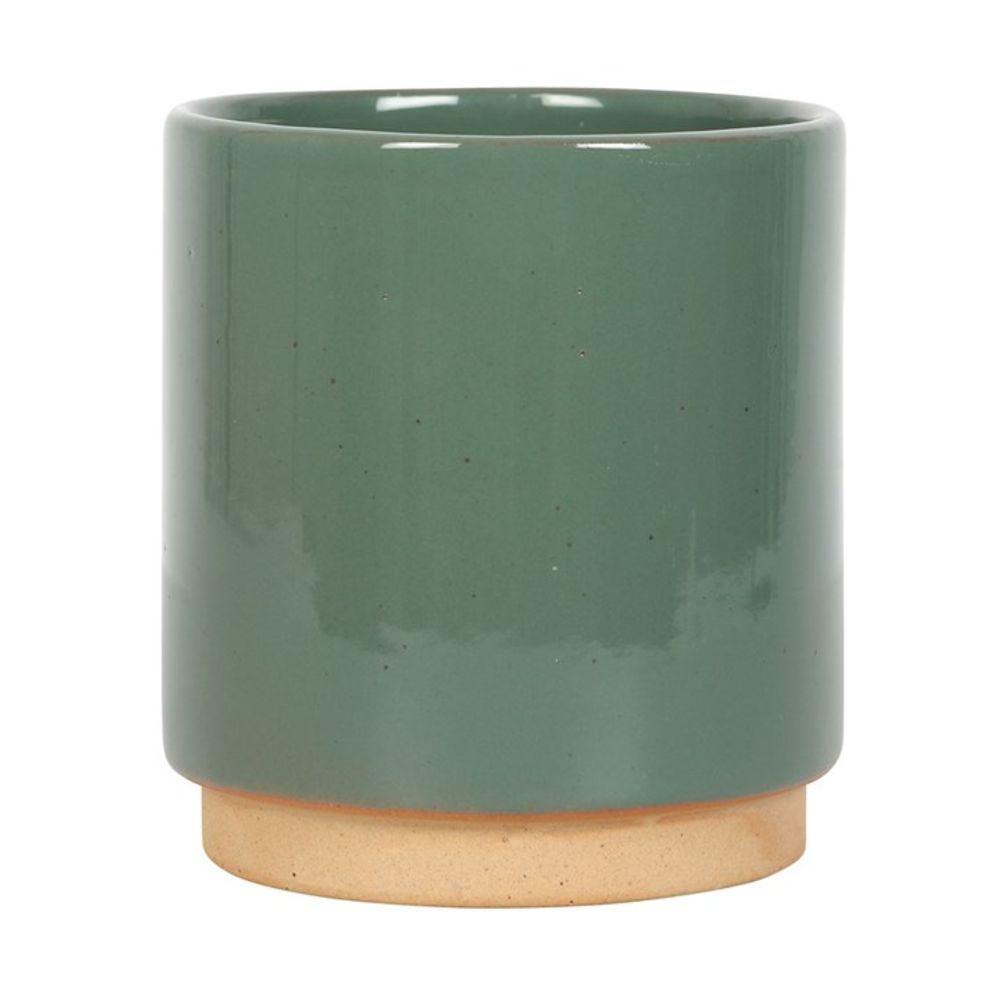 Green Glazed Ceramic Plant Pot Gift - Be-Leaf in Yourself