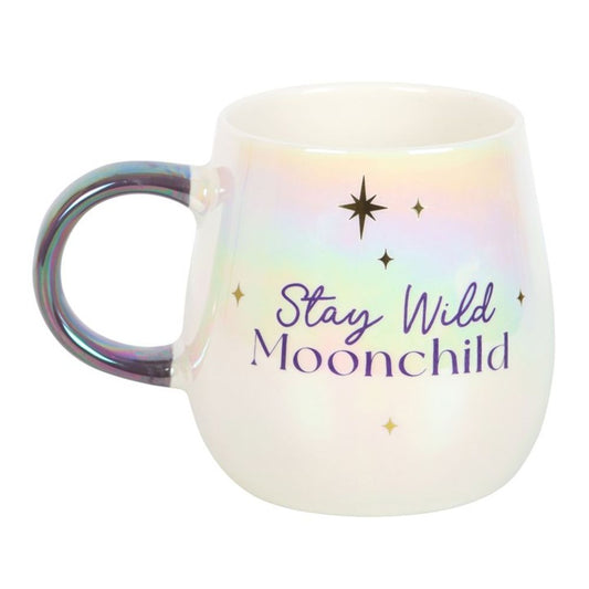 Glazed Iridescent Mug - Stay Wild Moon Child