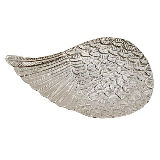 Silver Aluminium Angel Wing Trinket Tray - 31cm