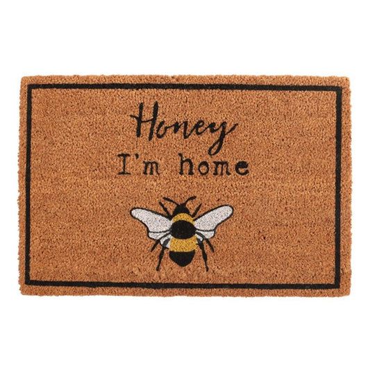 Bee Pun Natural Coir Doormat - Honey I’m Home