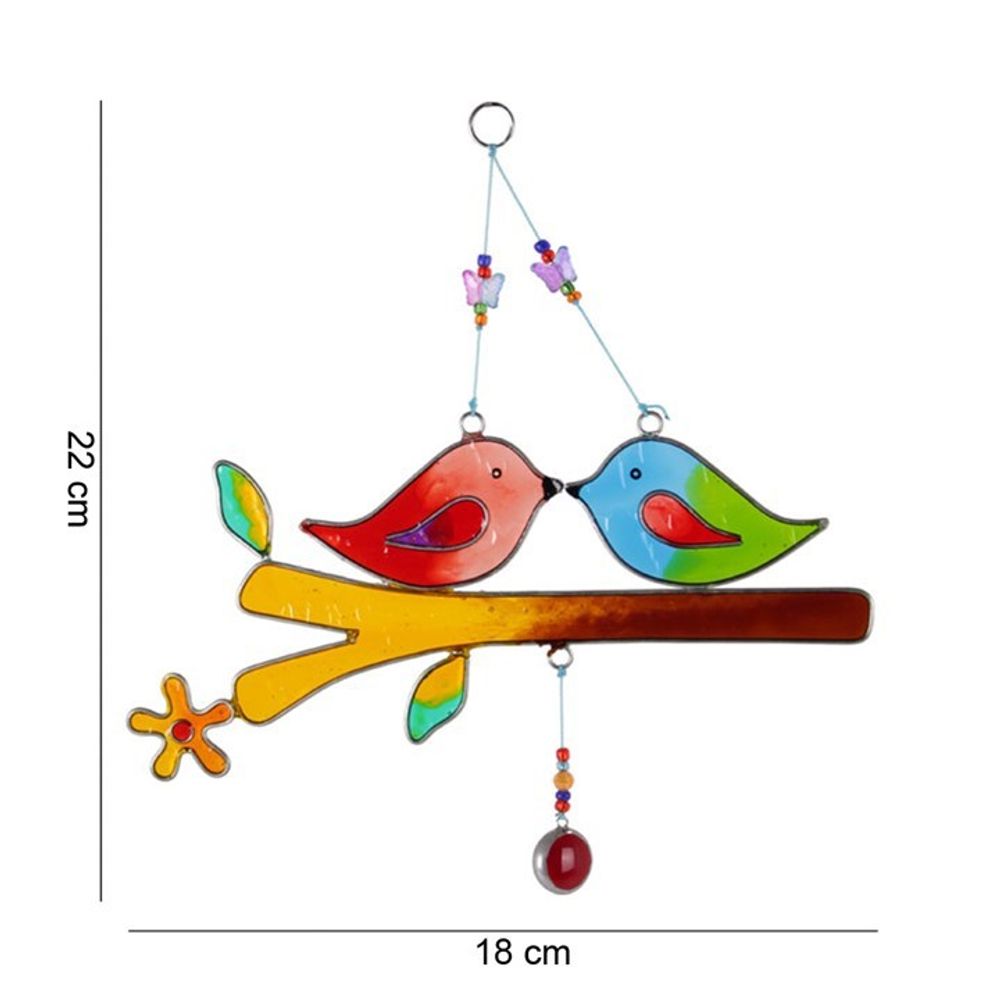 Colourful Love Birds Suncatcher Garden Decor