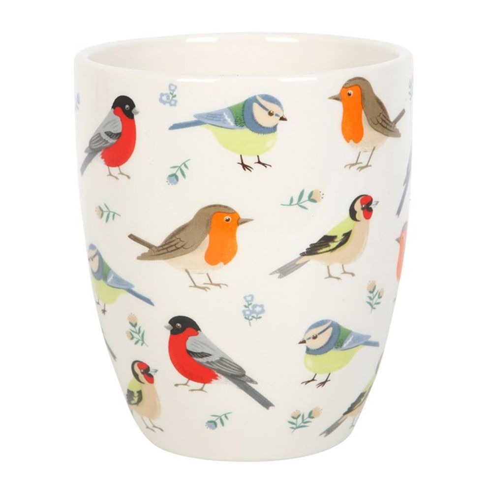 Ceramic Plant Pots Featuring British Garden Birds Print