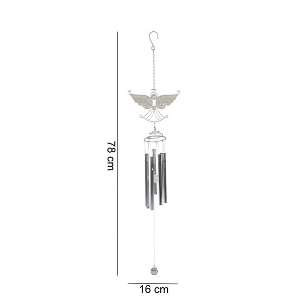 Silver Wire Angel Windchime Garden Decor