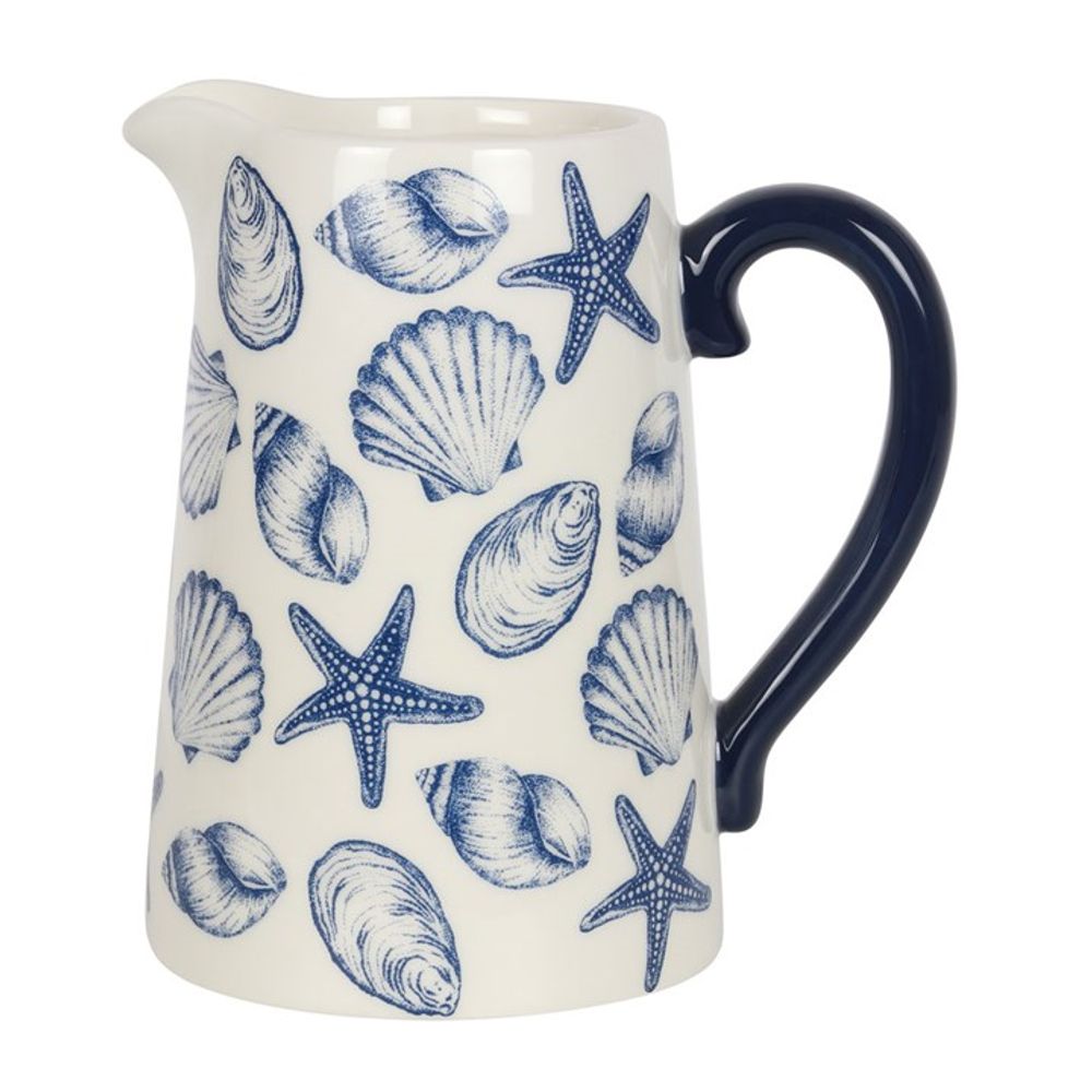 Seaside Themed Seashell Ceramic Jug - 21cm Tall