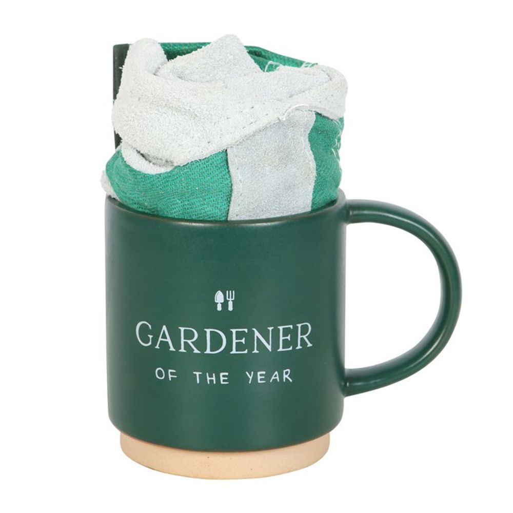 Green Gardeners Mug and Glove Gift Set - Gardener of the Year