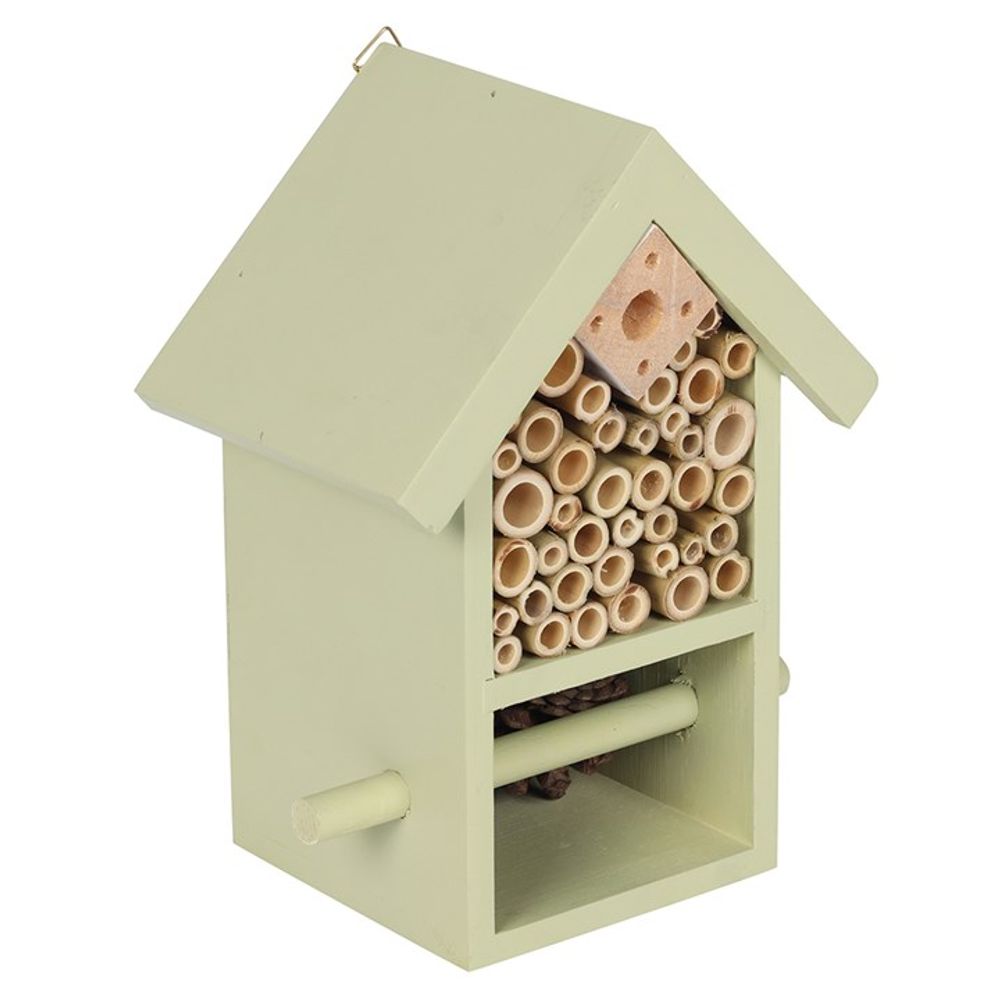 Avocado Green Wooden Bug and Bee Hotel