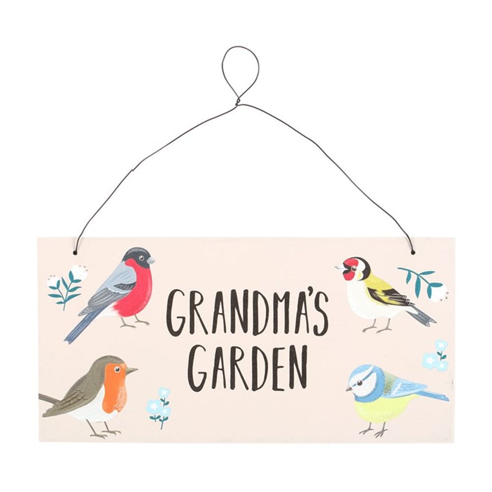 Illustrated British Garden Birds Sign - Grandma's Garden