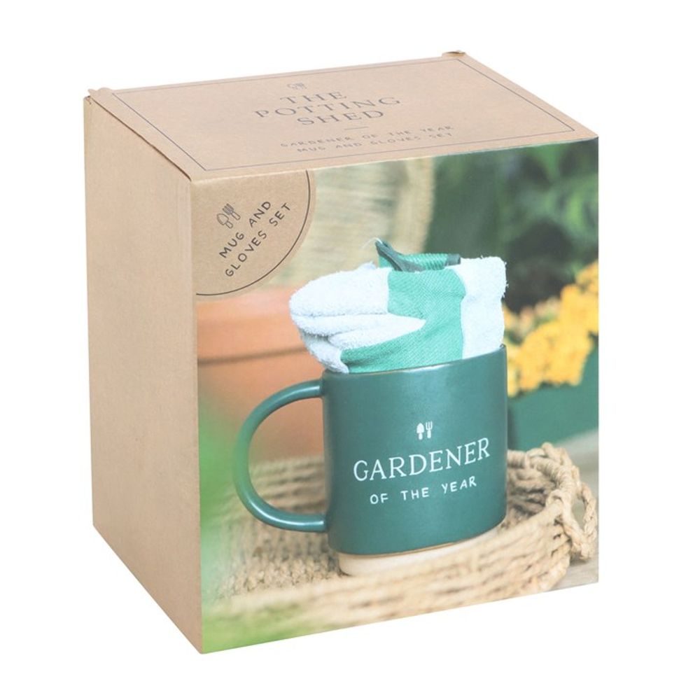 Green Gardeners Mug and Glove Gift Set - Gardener of the Year