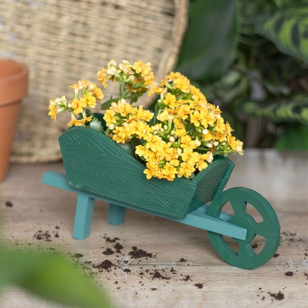 Small Resin Wheelbarrow Plant Holder