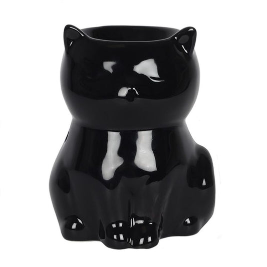 Tea-Light Essential Oil Wax Burner - 11cm High Black Cat