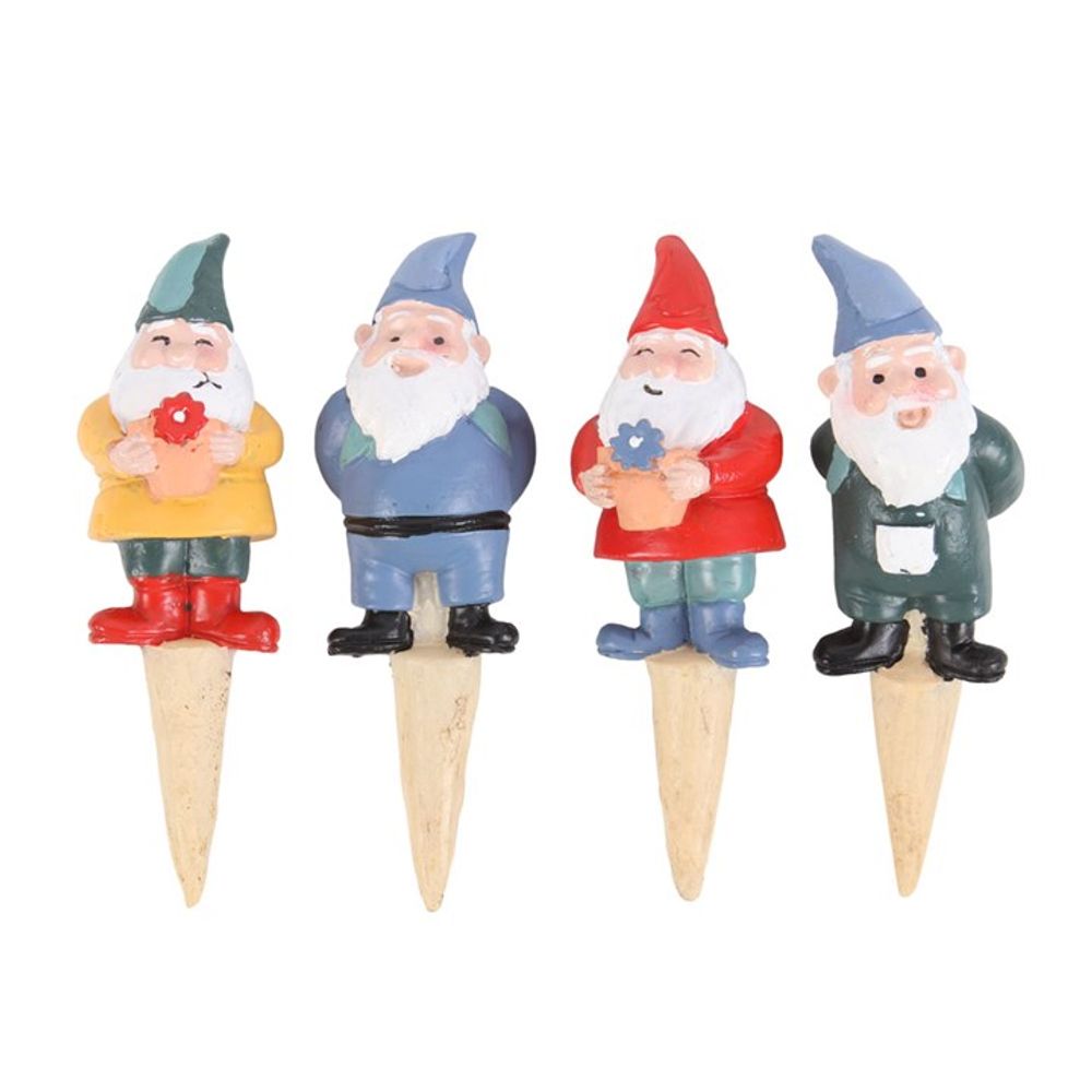 Mini Garden Gnomes Pot Plant Decorations - Set of 4