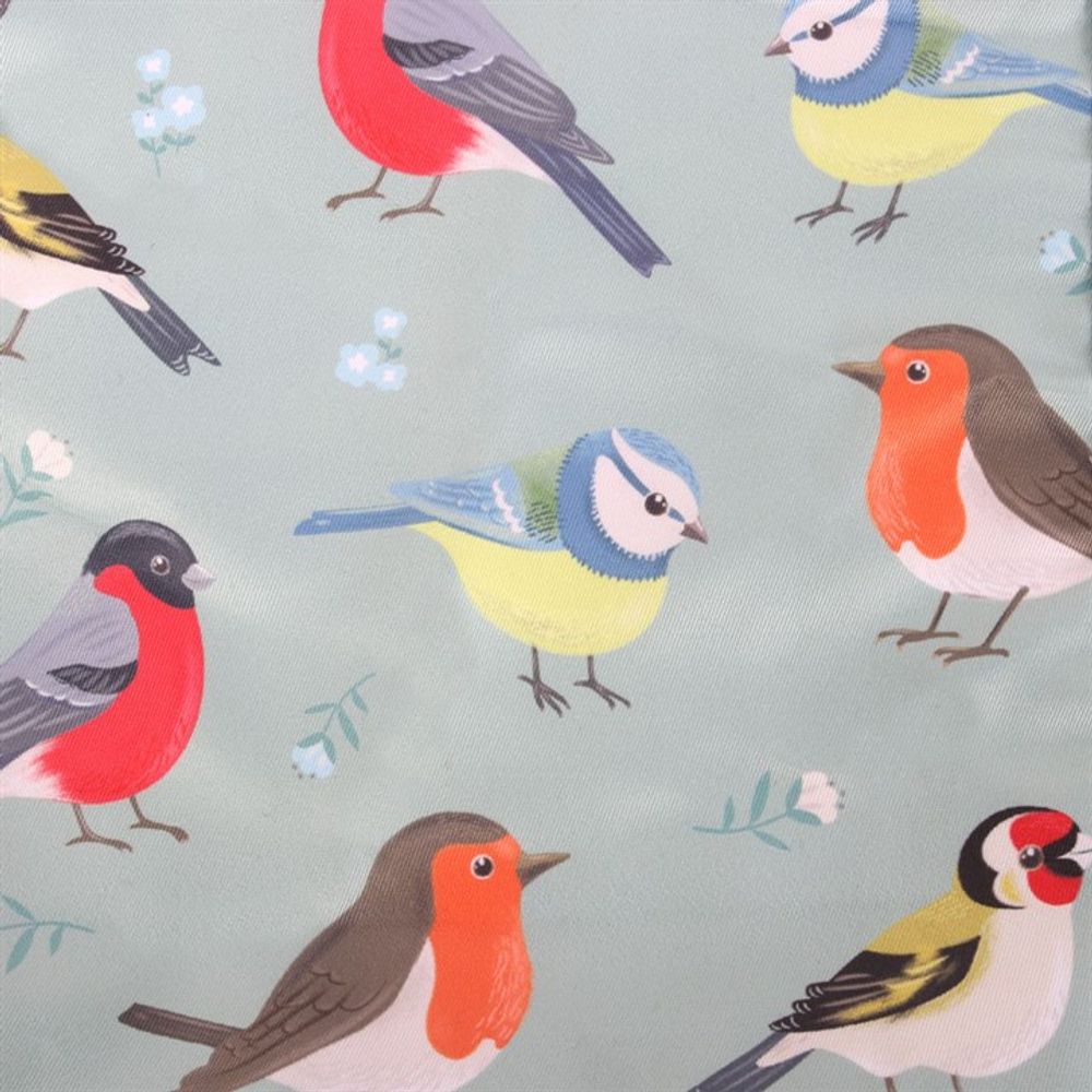 Cotton Apron With British Garden Birds Illustrations