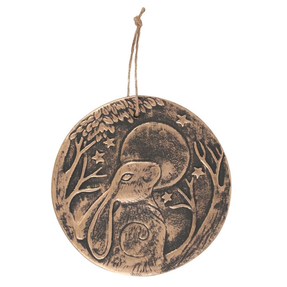 Hanging Terracotta Hare Plaque - Bronzed Finish