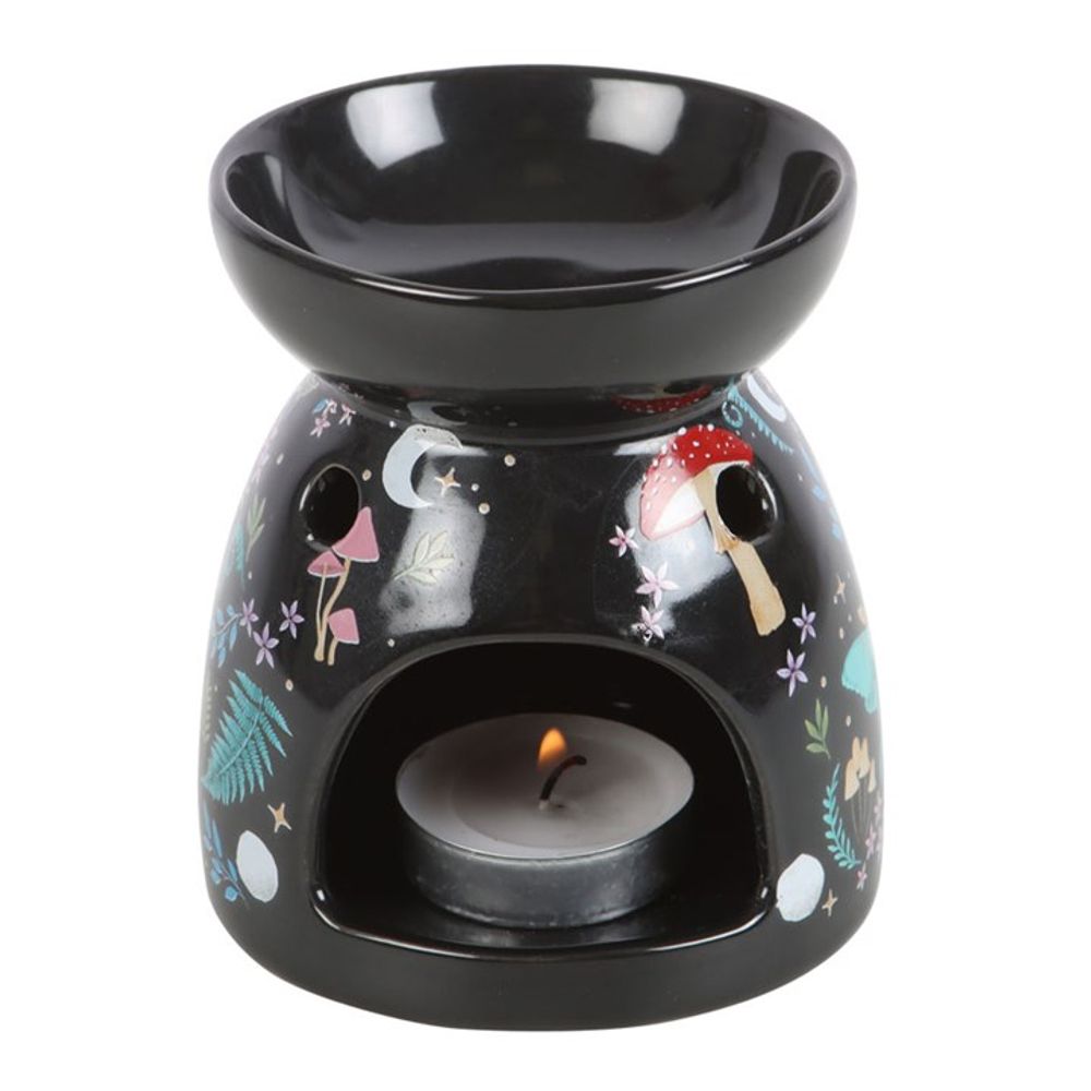 Nighttime Mushroom Forest Print Essential Oil Tea-Light Burner