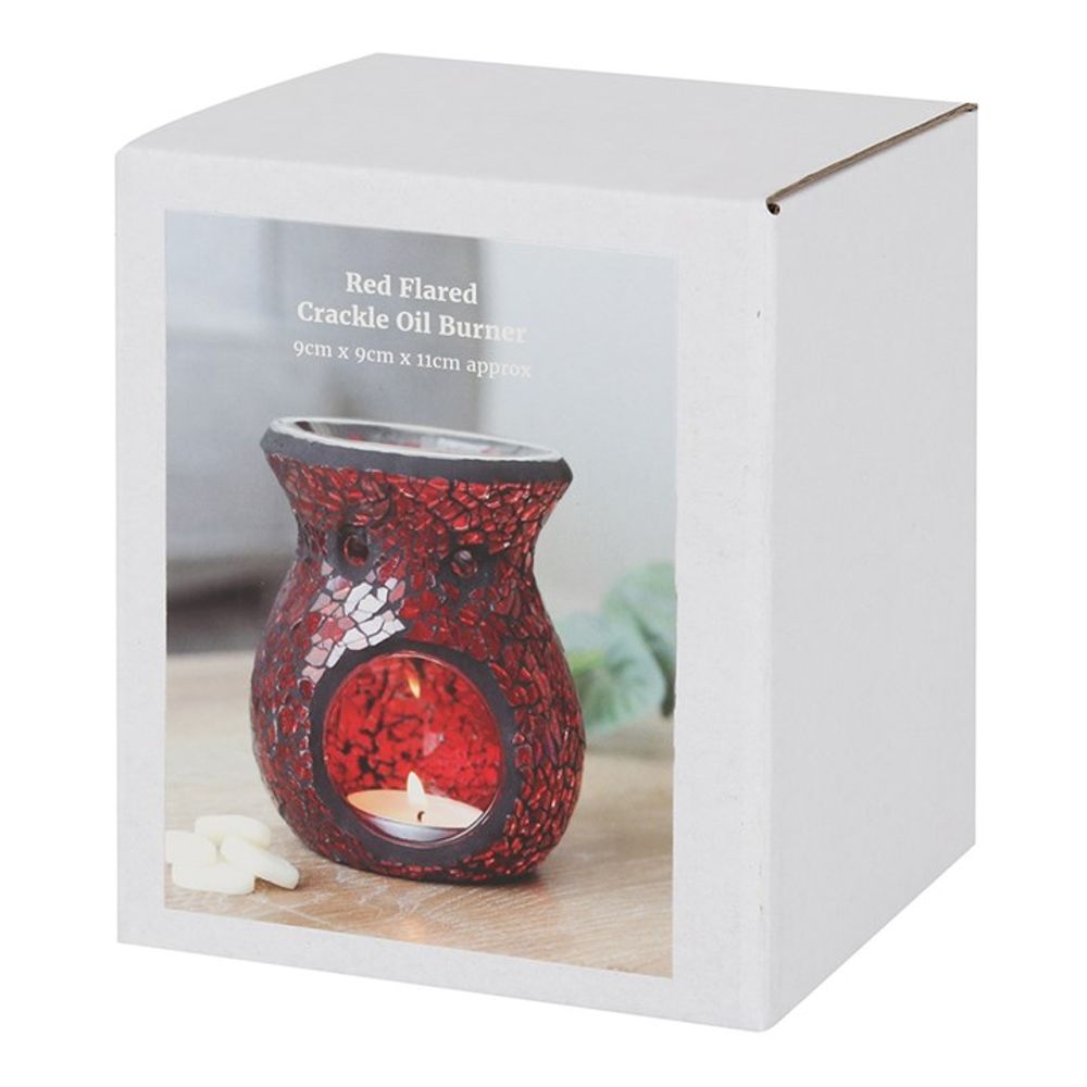 Red Glass Crackled Essential Oil Burner