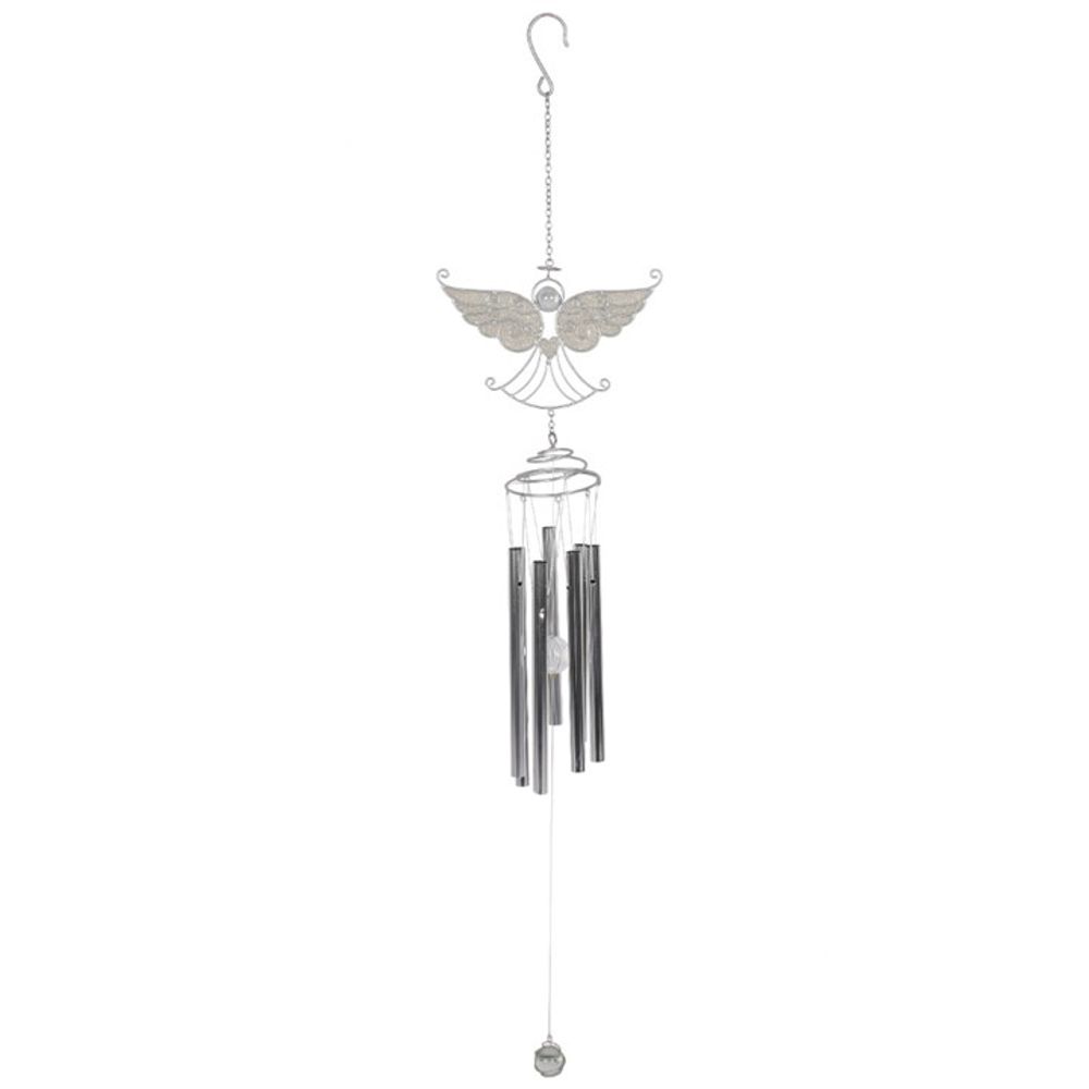 Silver Wire Angel Windchime Garden Decor